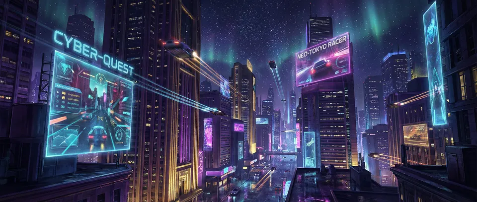 慕星棋牌赛博不夜城全景 - 电子棋牌 星座娱乐城